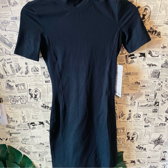 all aligned ribbed mini dress Lululemon All Aligned Ribbed Mini Dress In Blue Twill - 30% Off
